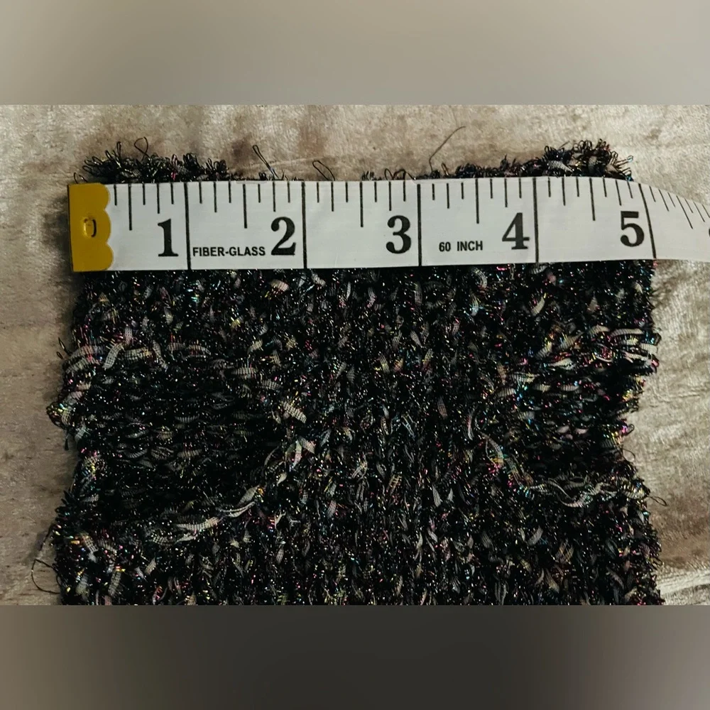 Black Multicolor Metallic Hand-Knit Dog Sweater Dress XS-S New